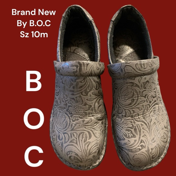 B.O.C Born Gray Leather Mules Sz 9 - Picture 2 of 6